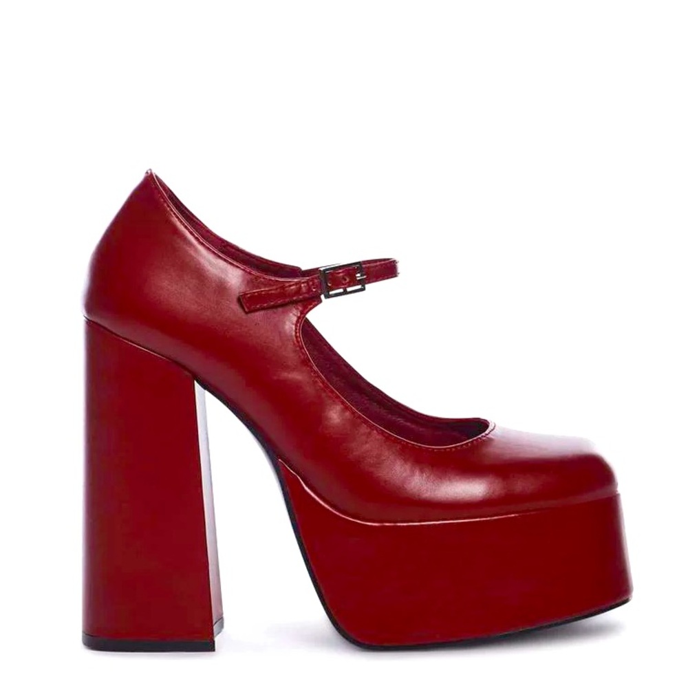 Koi Footwear Red Platform Mary Janes
